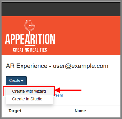 AR Experience Create Link